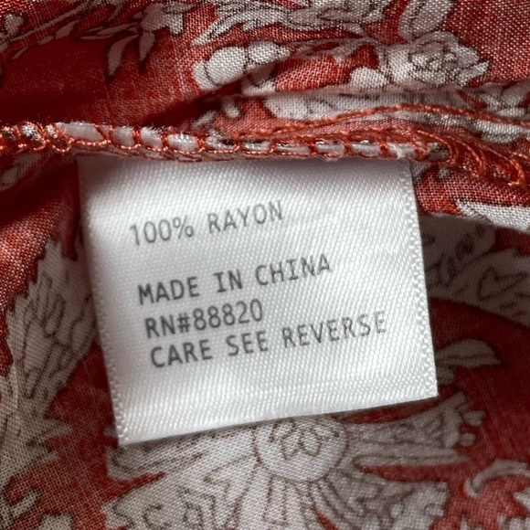 Jones New York orange and white floral print 1X - Picture 5 of 7